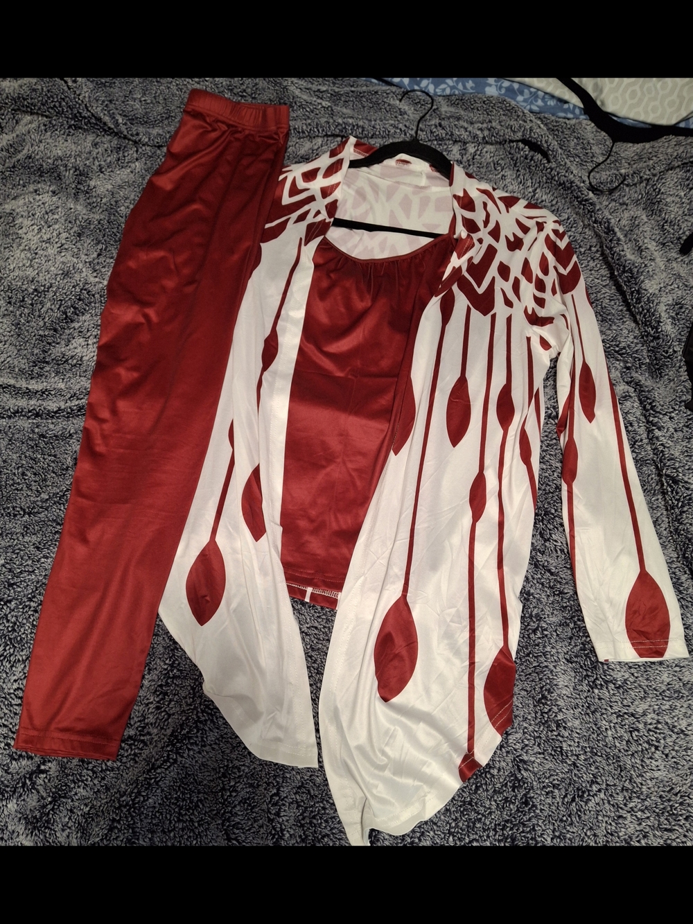 Red and White 3-Piece Lounge Set